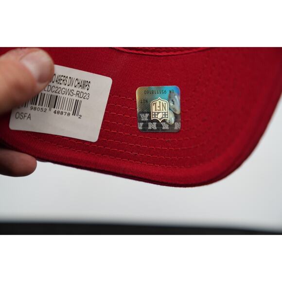 New Era NFL SF San Fransisco 49ers NFC West Division Champion 2023 Red Hat Cap - Picture 7 of 7